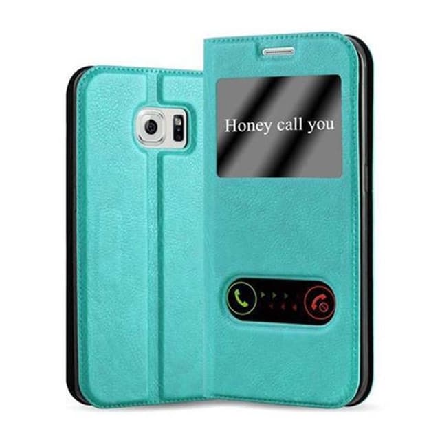 Samsung Galaxy S6 EDGE lommebokdeksel cover (turkis)