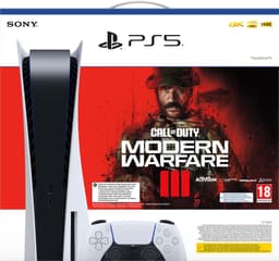 PlayStation 5 + COD MWIII pakkaus