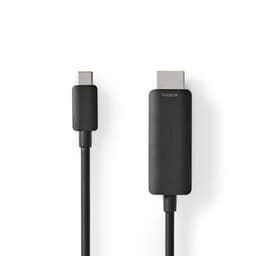 Nedis USB-C™ Adapter | USB 3.2 Gen 1 | USB-C™ Hann | HDMI ™ -kontakt | 4K@60Hz | 1.00 m | Rund | Nikkel belagt | PVC | Sort | Konvolutt