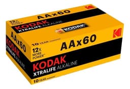 Kodak XTRALIFE alkalisk AA-batteri (60-pakning)