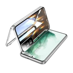Magnetisk dobbeltsidet telefoncover i hærdet glas Sølv Samsung S23 Ultra