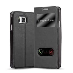 Samsung Galaxy ALPHA lommebokdeksel cover (svart)