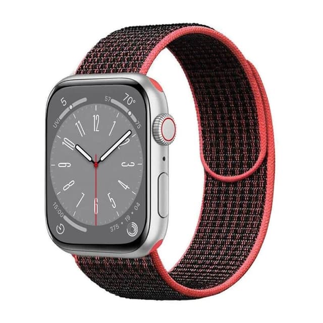 Nailon kellon renneke Apple Watch 9 (41mm) - Blackred