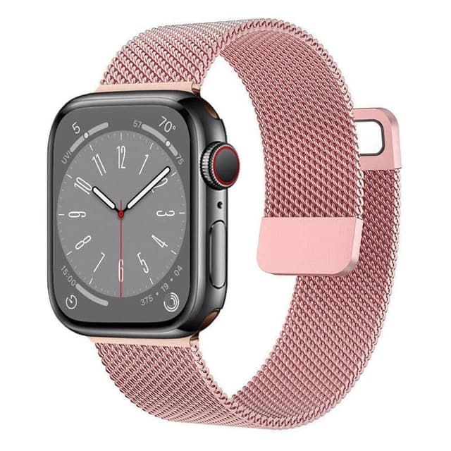 Milanese kellon renneke Apple Watch 9 (41mm) - Vaaleanpunainen