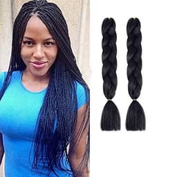 INF Jumbo braid hair extensions twist flette hår Sort
