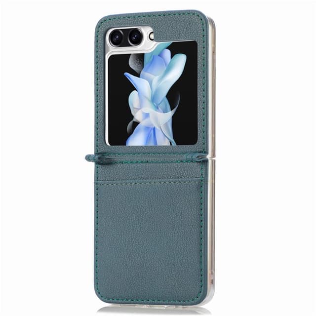 Læder cover med kortplads Samsung Galaxy Z Flip 5 - Petrol