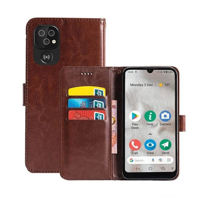 Wallet cover 3-kort Doro 8100 - Brun