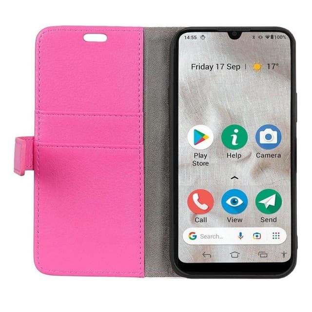 Wallet cover 2-kort Doro 8100 - Lyserød