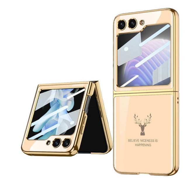 Elk Glass Case Samsung Galaxy Z Flip 5 - Beige