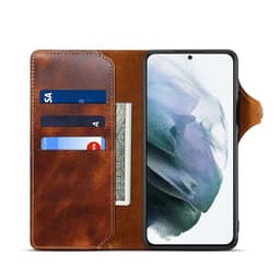 Lompakkokotelo 3-kortti aitoa nahkaa Samsung Galaxy S23 FE - Ruskea