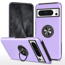 Til Pixel 8 Pro Hybrid Deksel med Fingerring - Lilla