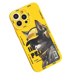 TPU-puhelinkotelon suojakuori iPhone 15 Case Catille - Keltainen