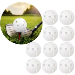 Treningsgolfballer med hull 10-pakning Hvit
