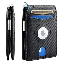 INF Carbon Fiber Card Holder med Multi-Compartment RFID Blocking Wallet Sort