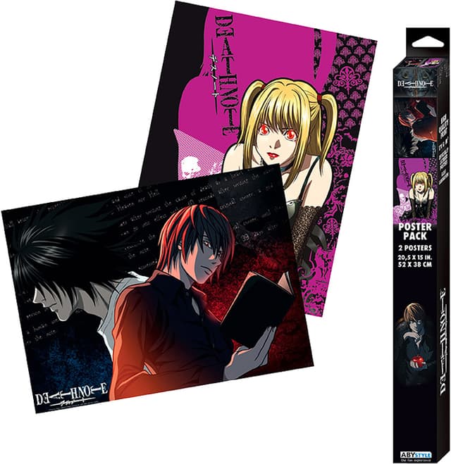 GB eye Death Note L vs Light and Misa två affischer