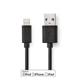 Nedis Lightning Kabel | USB 2.0 | Apple Lightning, 8-stifts | USB-A Hane | 480 Mbps | Nickelplaterad | 2.00 m | Rund | PVC | Svart | Låda