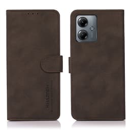 SKALO Motorola Moto G14 KHAZNEH Lompakkokotelo PU-nahasta - Ruskea