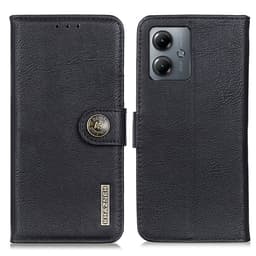 SKALO Motorola Moto G14 KHAZNEH Premium Lompakkokotelo PU-nahasta - Musta
