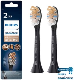 Philips Sonicare tandbørstehoved HX909211 (sort, 2-pak)