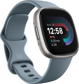 Fitbit Versa 4 smartklokke (Waterfall Blue/Platinum)