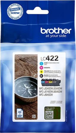 Brother LC422XL blekkpatron samlepakke (sort+farger)