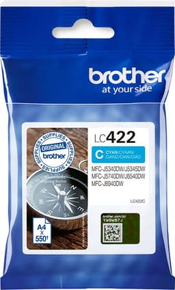 Brother LC422 blekkpatron (cyan)