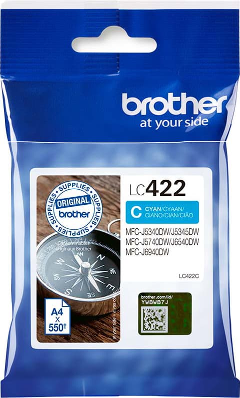 Brother LC422 blekkpatron (cyan)