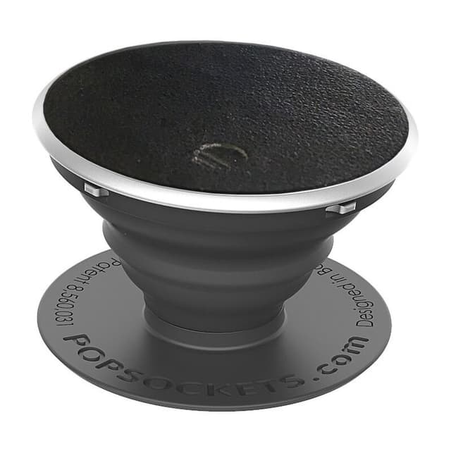 Popsockets greb til mobilenhed (sort vegansk læder)