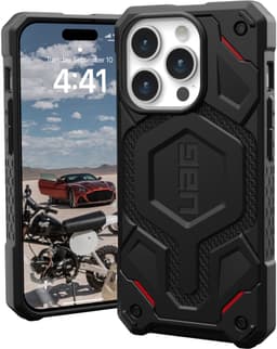 UAG Monarch Pro MagSafe iPhone 15 Pro suojakuori (kevlar/musta)