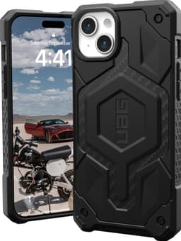 UAG Monarch Pro MagSafe iPhone 15 Plus suojakuori (hiili)