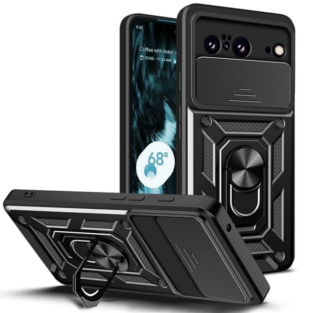 SKALO Google Pixel 8 Armor Hybrid Metal Ring Camera Slider - Sort
