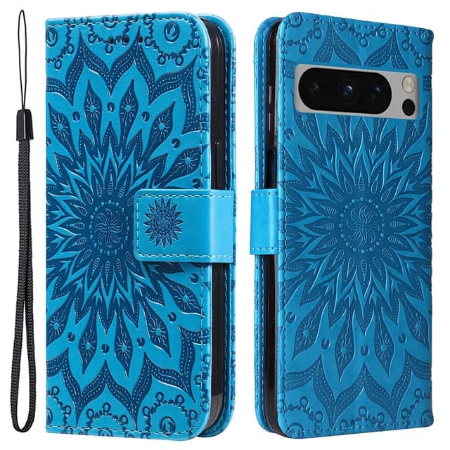 SKALO Google Pixel 8 Pro Mandala Flip Cover - Blå