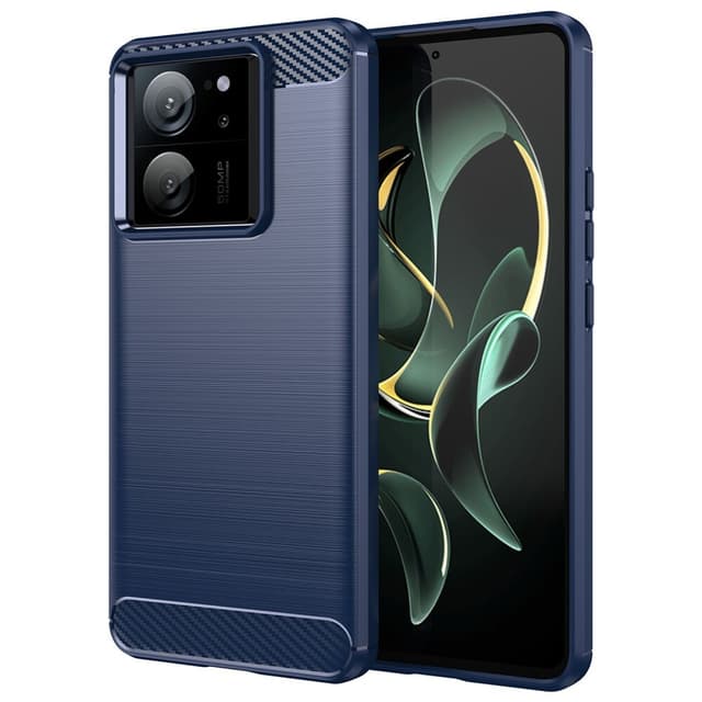 SKALO Xiaomi 13T/13T Pro Armor Carbon Stødsikker TPU-cover - Blå