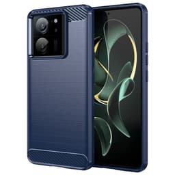 SKALO Xiaomi 13T/13T Pro Armor Carbon Stöttåligt TPU-skal - Blå