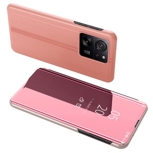 SKALO Xiaomi 13T/13T Pro Clear View Mirror Etui - Rosa guld