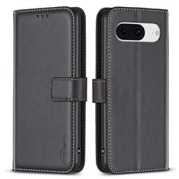 Google Pixel 8 BINFEN COLOR Præget Flip Cover - Sort