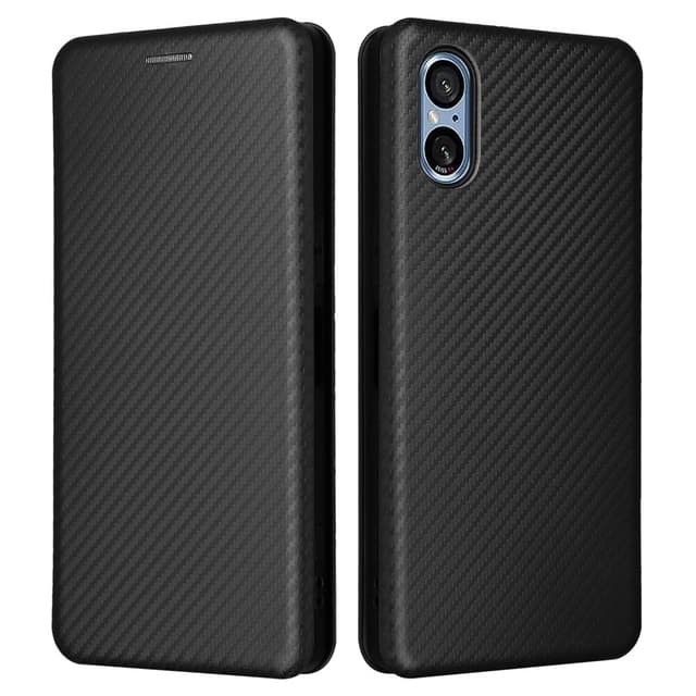 SKALO Sony Xperia 5 V Carbon Fiber Pungetui - Sort