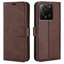 SKALO Xiaomi 13T/13T Pro Premium Wallet Flip Cover - Brun