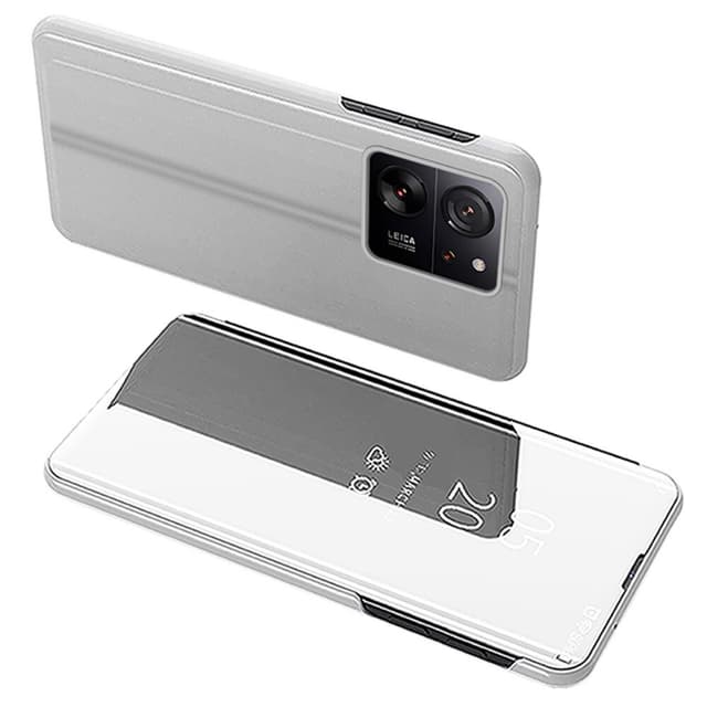 SKALO Xiaomi 13T/13T Pro Clear View Spegel fodral - Silver