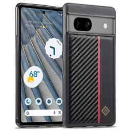 SKALO Google Pixel 8 LC.IMEEKE Carbon Fiber PU Leather Cover - Sort
