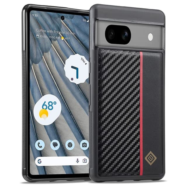 SKALO Google Pixel 8 LC.IMEEKE Carbon Fiber PU Leather Cover - Sort
