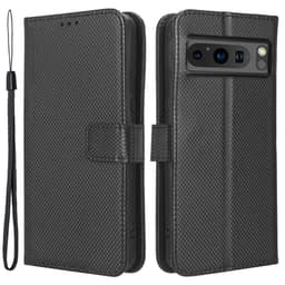 SKALO Google Pixel 8 Pro Premium Mini Rhombus Lompakkokotelo - Musta