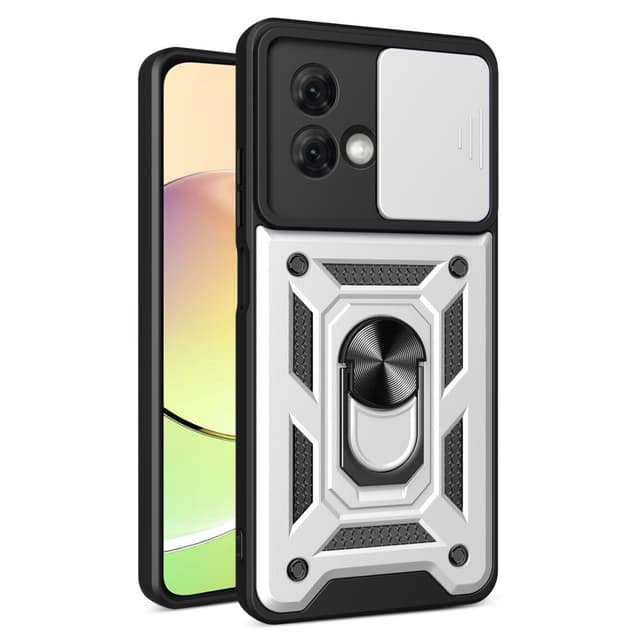 SKALO Motorola Moto G84 5G Armor Hybrid Magnetring Kameraslider - Silver