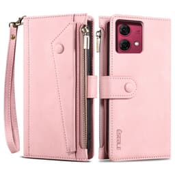 SKALO Motorola Moto G84 5G ESEBLE Big Wallet Pungetui - Rosa guld