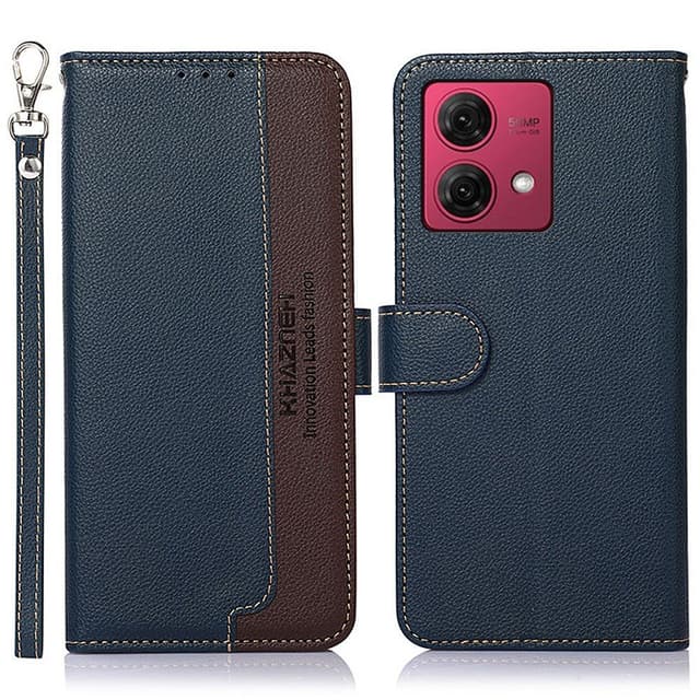 Motorola Moto G84 5G KHAZNEH Lommebok-deksel - Blå/Brun