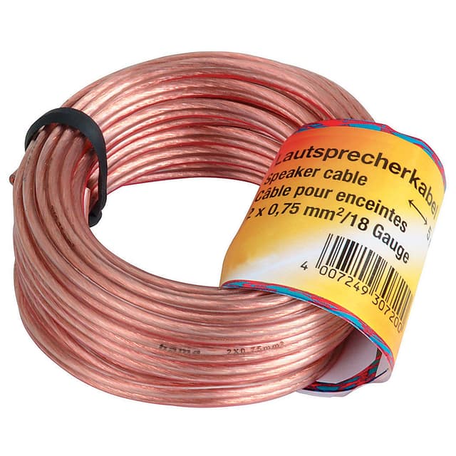 Hama högtalarkabel 2 x 0.75mm² (20m
