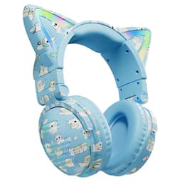 Cat Ear Bluetooth Headset Mikrofon Trådløse Hodetelefoner - Blå