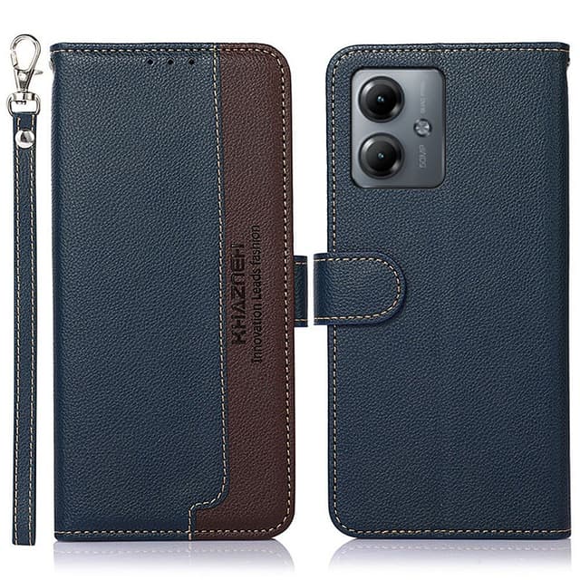 Motorola Moto G14 KHAZNEH Plånboksfodral - Blå/Brun