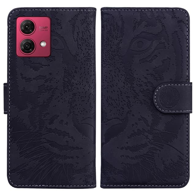 SKALO Motorola Moto G84 5G Tegnebog med tigerpræg - Sort