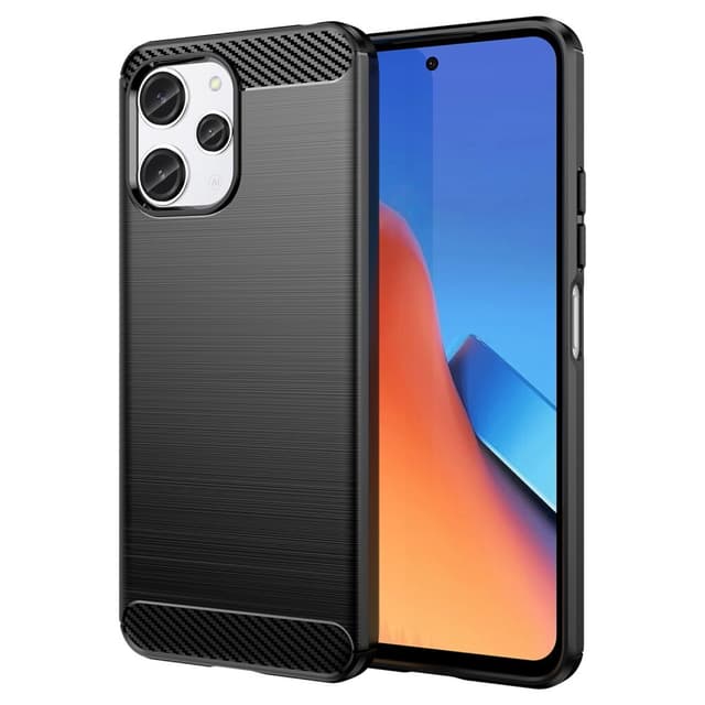 SKALO Xiaomi Redmi 12 4G/5G Armor Carbon Stødsikker TPU-cover - Sort
